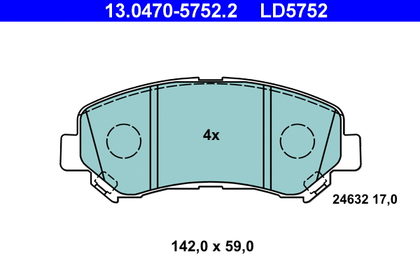Brake Pad Set, disc brake (13.0470-5752.2)