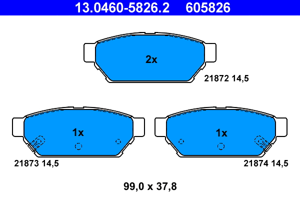 Brake Pad Set, disc brake (13.0460-5826.2)