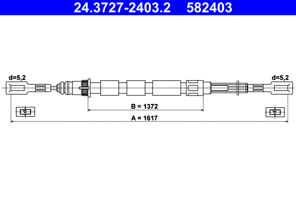Cable Pull, parking brake (24.3727-2403.2)