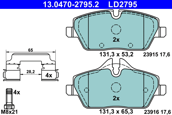 Brake Pad Set, disc brake (13.0470-2795.2)