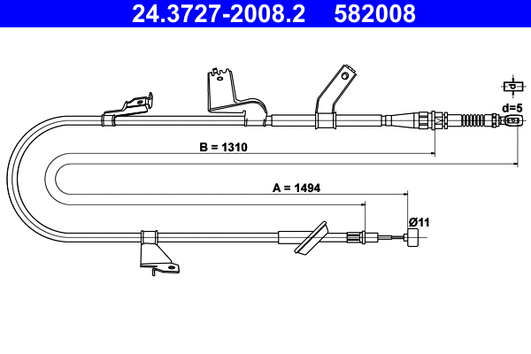 Cable Pull, parking brake (24.3727-2008.2)