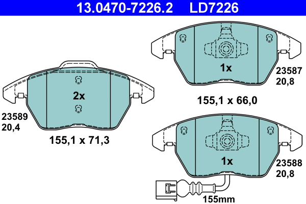 Brake Pad Set, disc brake (13.0470-7226.2)