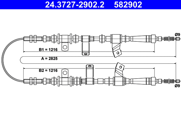 Cable Pull, parking brake (24.3727-2902.2)