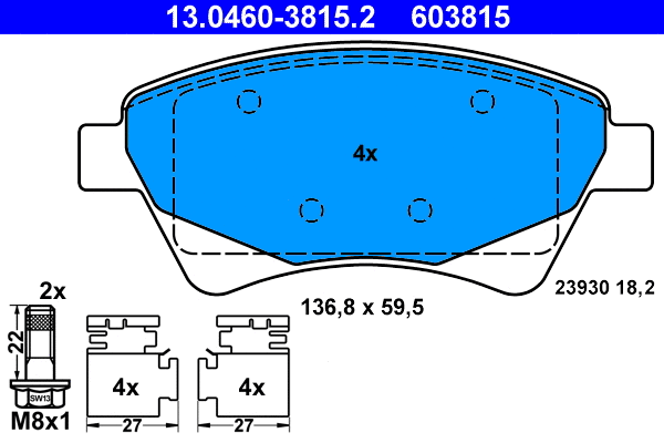 Brake Pad Set, disc brake (13.0460-3815.2)