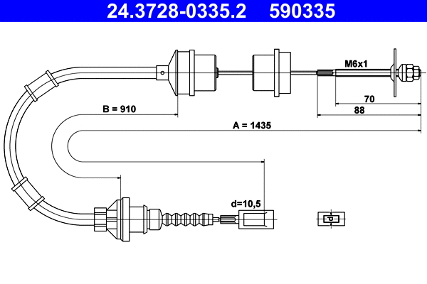 Cable Pull, clutch control (24.3728-0335.2)