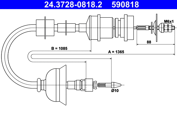 Cable Pull, clutch control (24.3728-0818.2)