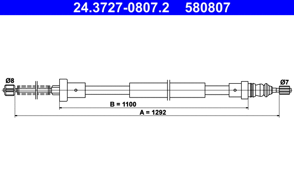 Cable Pull, parking brake (24.3727-0807.2)