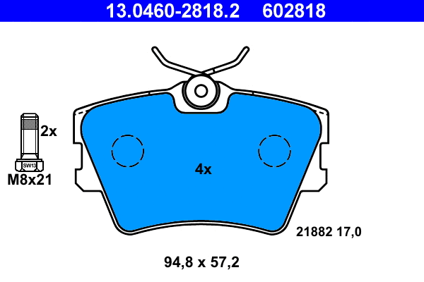 Brake Pad Set, disc brake (13.0460-2818.2)
