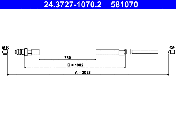 Cable Pull, parking brake (24.3727-1070.2)