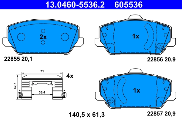 Brake Pad Set, disc brake (13.0460-5536.2)