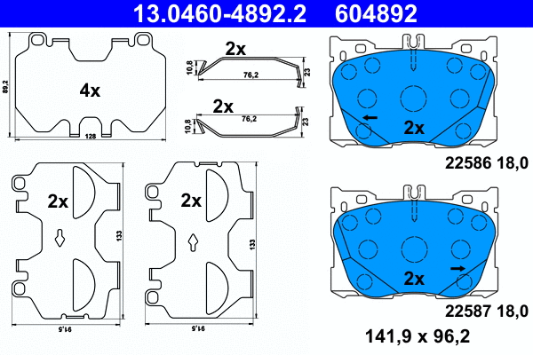Brake Pad Set, disc brake (13.0460-4892.2)