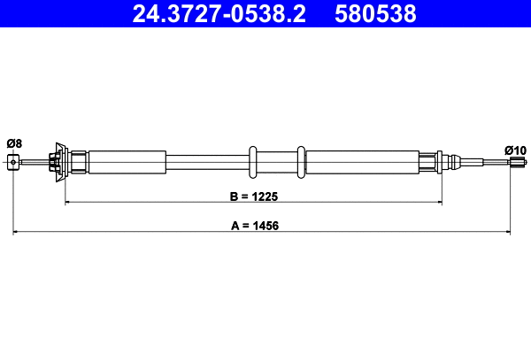 Cable Pull, parking brake (24.3727-0538.2)