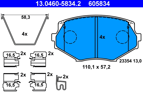 Brake Pad Set, disc brake (13.0460-5834.2)