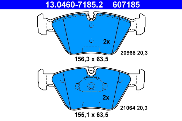 Brake Pad Set, disc brake (13.0460-7185.2)