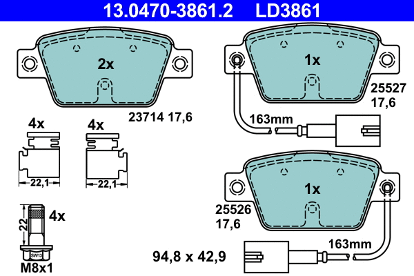 Brake Pad Set, disc brake (13.0470-3861.2)