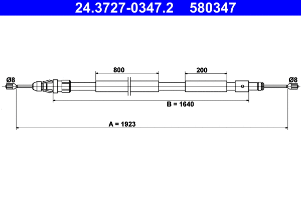 Cable Pull, parking brake (24.3727-0347.2)