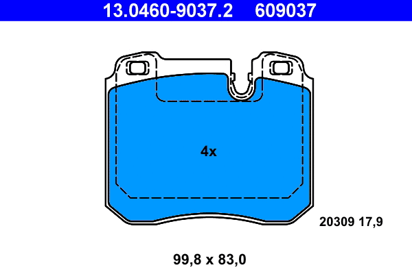 Brake Pad Set, disc brake (13.0460-9037.2)