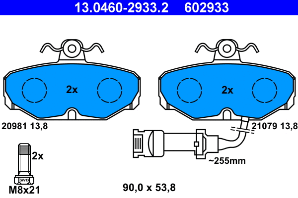 Brake Pad Set, disc brake (13.0460-2933.2)