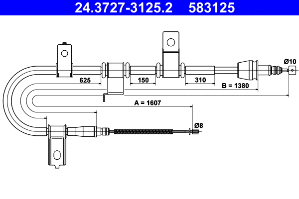 Cable Pull, parking brake (24.3727-3125.2)