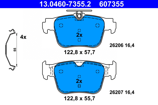 Brake Pad Set, disc brake (13.0460-7355.2)