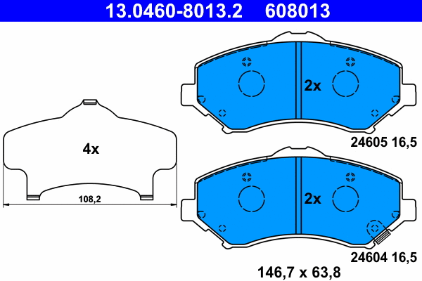 Brake Pad Set, disc brake (13.0460-8013.2)