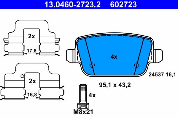 Brake Pad Set, disc brake (13.0460-2723.2)