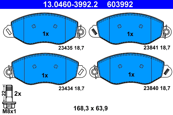 Brake Pad Set, disc brake (13.0460-3992.2)