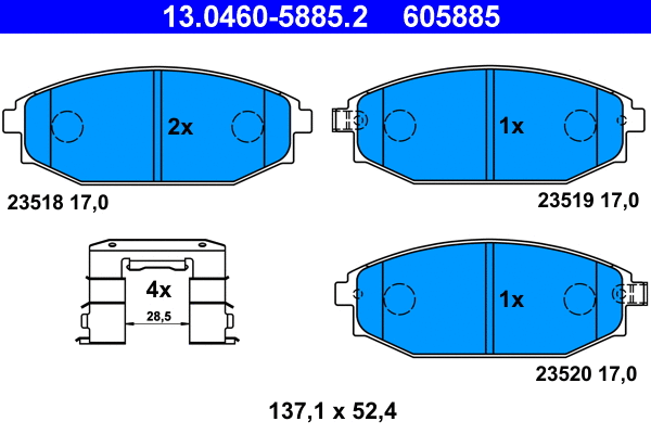 Brake Pad Set, disc brake (13.0460-5885.2)