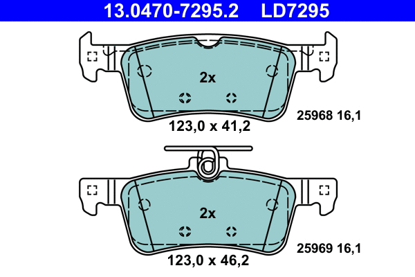 Brake Pad Set, disc brake (13.0470-7295.2)
