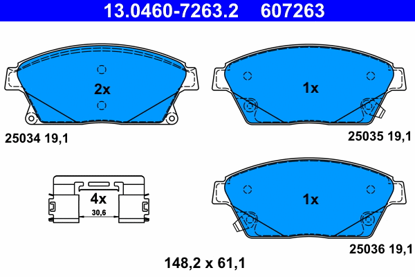 Brake Pad Set, disc brake (13.0460-7263.2)