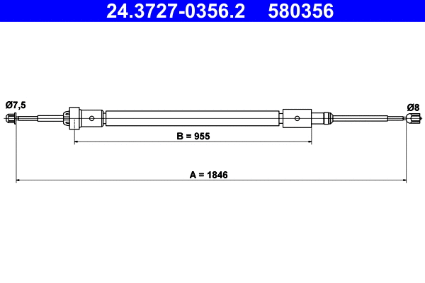 Cable Pull, parking brake (24.3727-0356.2)