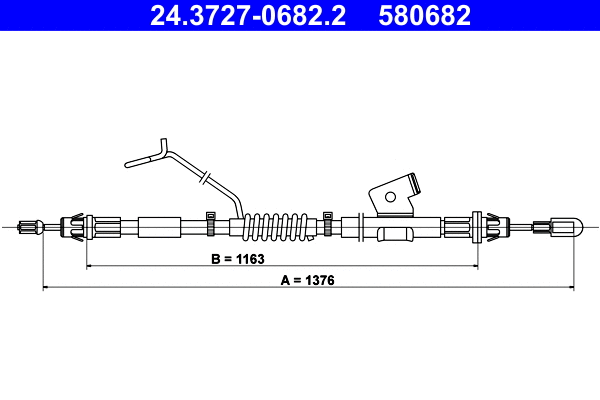 Cable Pull, parking brake (24.3727-0682.2)