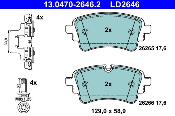 Brake Pad Set, disc brake (13.0470-2646.2)