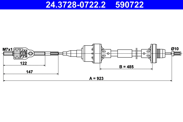Cable Pull, clutch control (24.3728-0722.2)