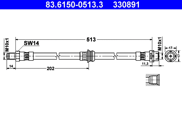 Brake Hose (83.6150-0513.3)