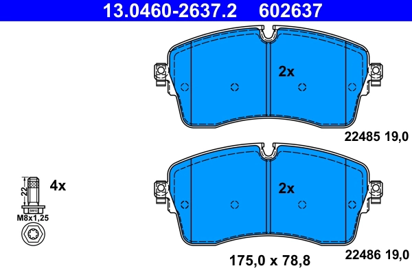 Brake Pad Set, disc brake (13.0460-2637.2)
