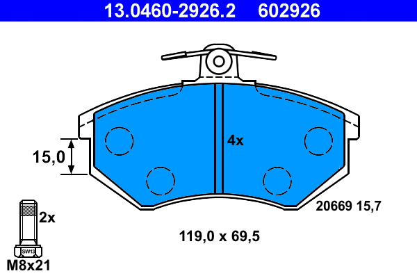 Brake Pad Set, disc brake (13.0460-2926.2)
