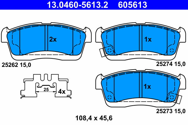 Brake Pad Set, disc brake (13.0460-5613.2)
