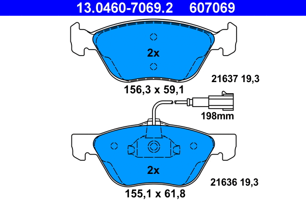 Brake Pad Set, disc brake (13.0460-7069.2)