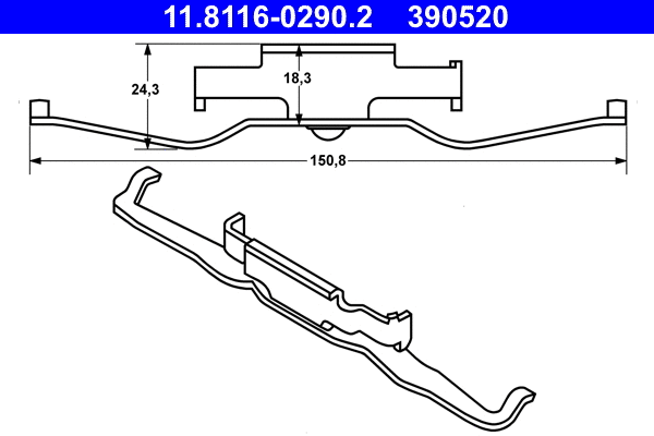 Spring, brake caliper (11.8116-0290.2)