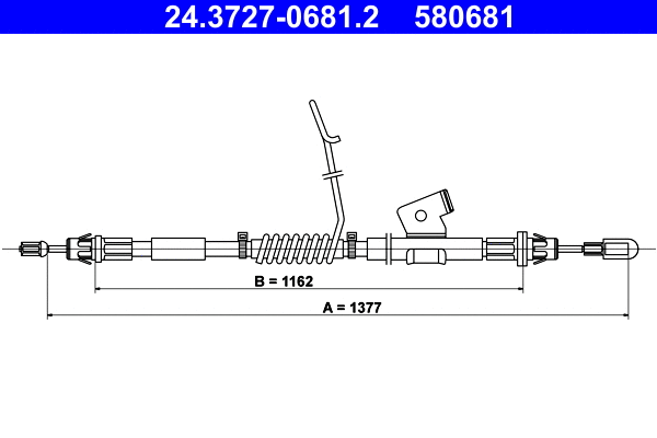 Cable Pull, parking brake (24.3727-0681.2)