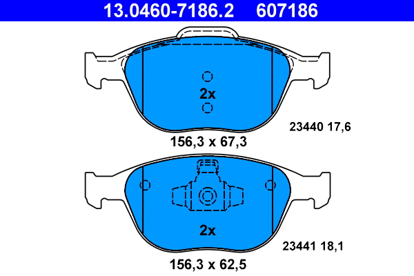 Brake Pad Set, disc brake (13.0460-7186.2)