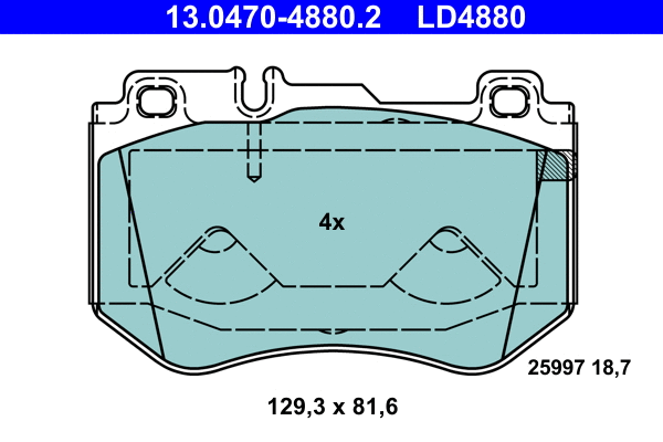 Brake Pad Set, disc brake (13.0470-4880.2)