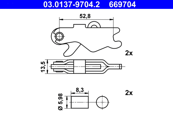 Accessory Kit, parking brake shoes (03.0137-9704.2)
