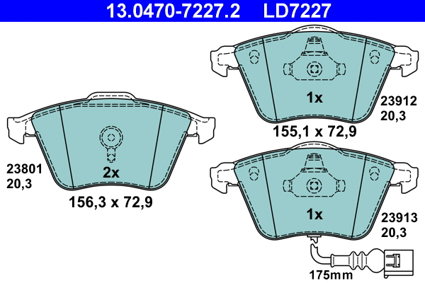 Brake Pad Set, disc brake (13.0470-7227.2)