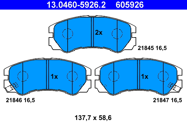 Brake Pad Set, disc brake (13.0460-5926.2)