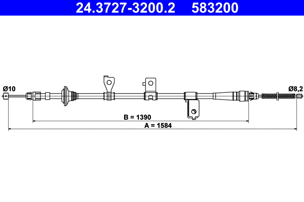 Cable Pull, parking brake (24.3727-3200.2)