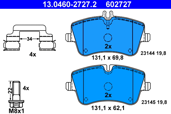 Brake Pad Set, disc brake (13.0460-2727.2)