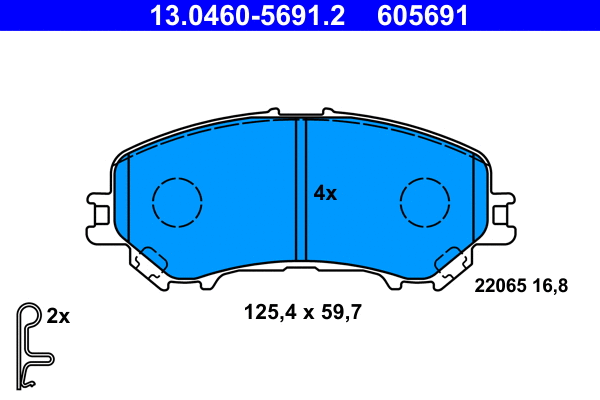 Brake Pad Set, disc brake (13.0460-5691.2)