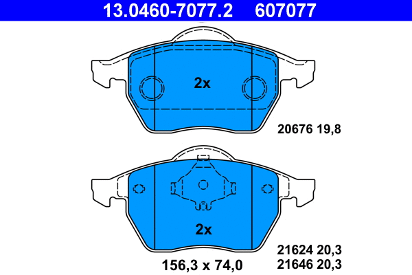 Brake Pad Set, disc brake (13.0460-7077.2)